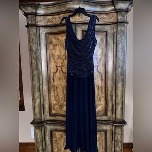 dark blue dress with sequins